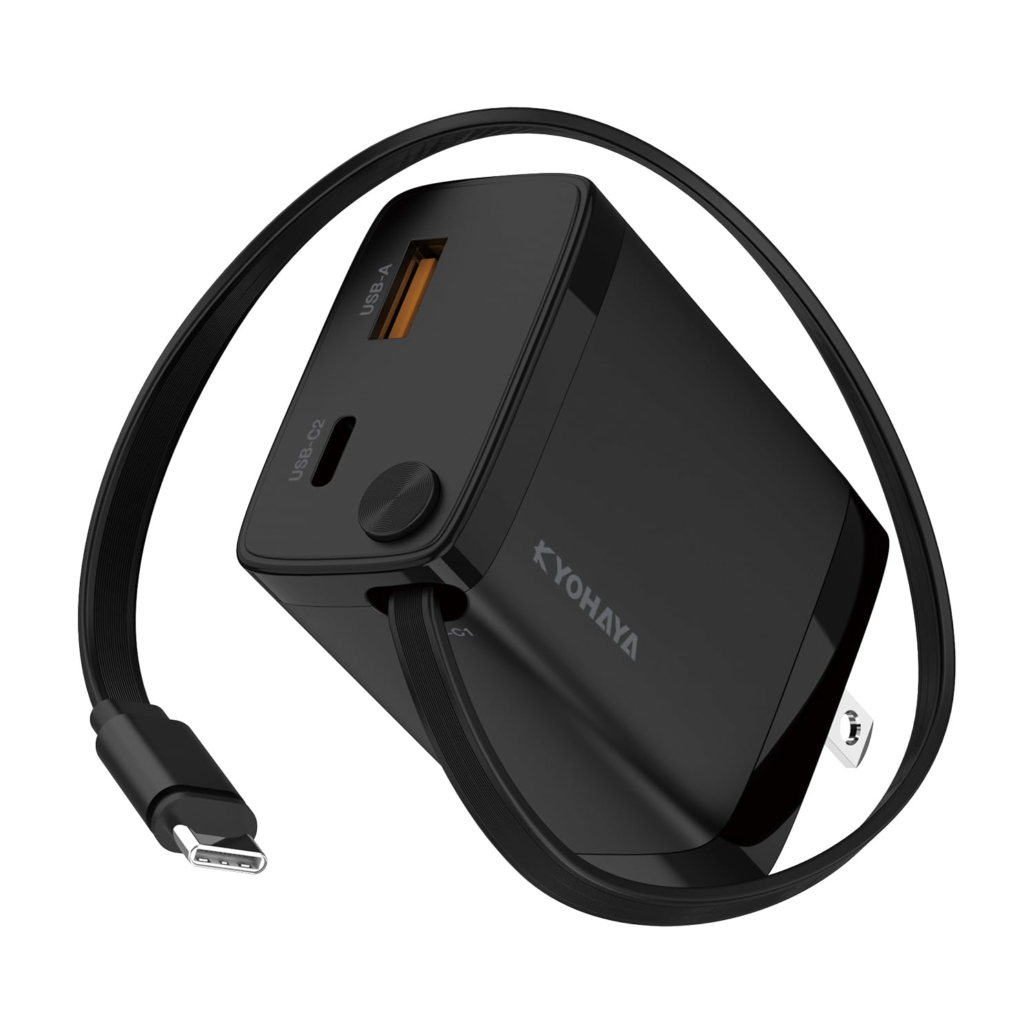 Amazon | KYOHAYA USB-C 巻取りケーブル内蔵 急速充電器 タイプC 急速